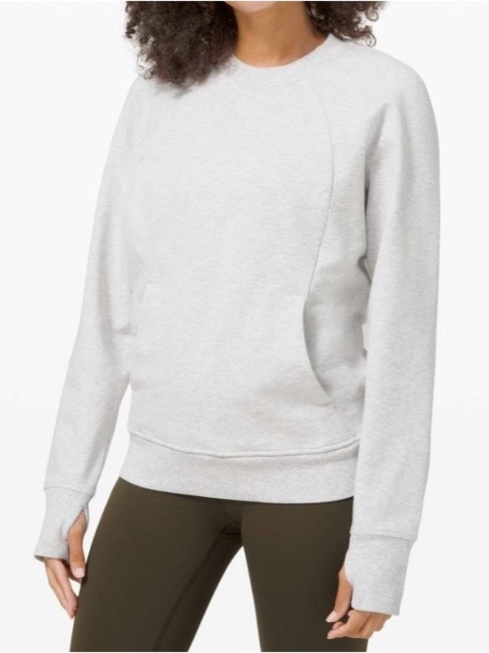lululemon athletica Tops - Lululemon Scuba Crew Heathered Core Ultra Light Grey